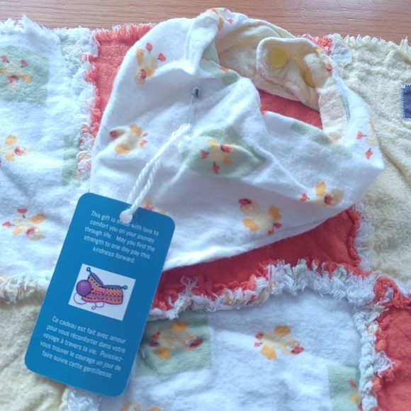 Handmade Reversible Quilted Rag Patchwork Blanket Bedding Play Mat Duck Pattern - Picture 7 of 11